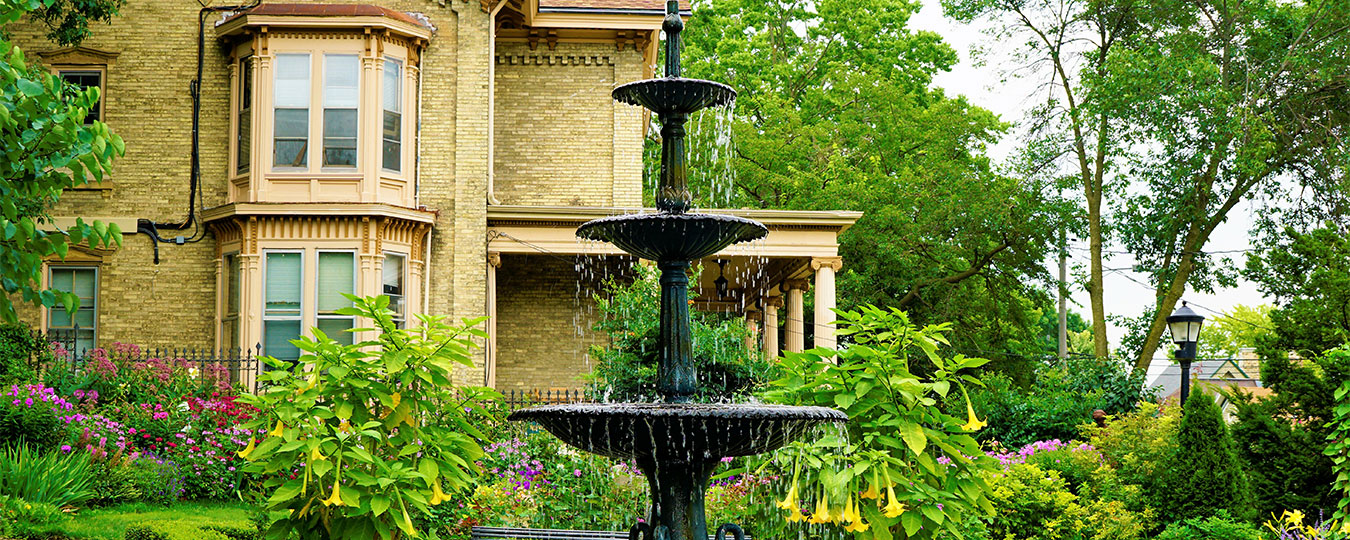 Fountain In Manor House Front Garden