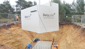 Underground Plant Room Being Lowered Into Site