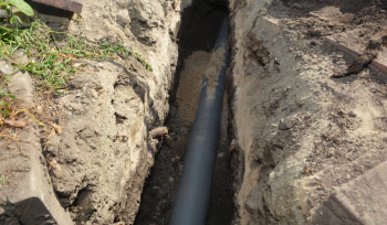 Pipe In Dug Out Trench In The Ground